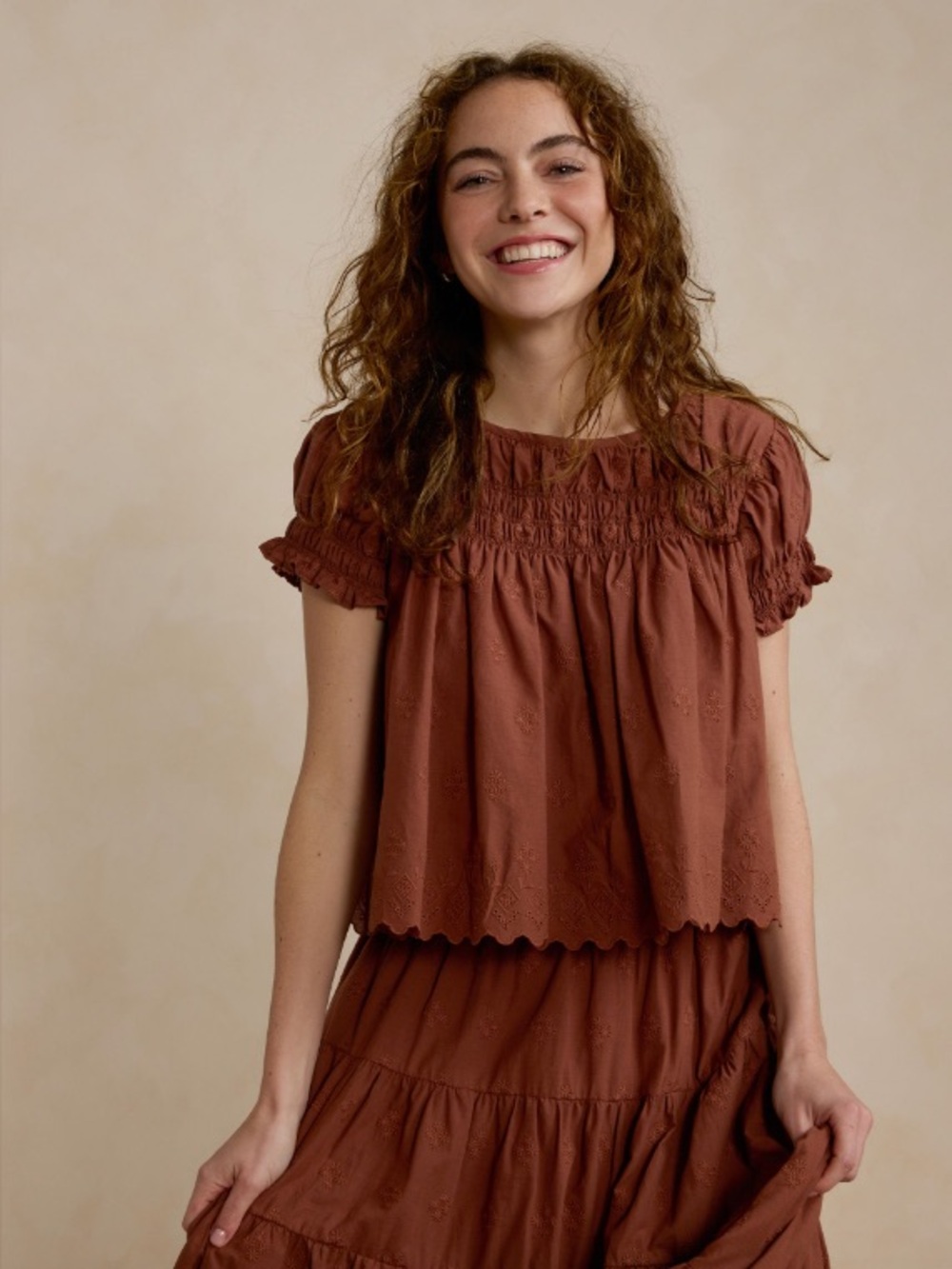 🆕 RYLEE & CRU COLLETE TOP | BRICK - Matching Outfit for Mom & daughter - S &6-7Y